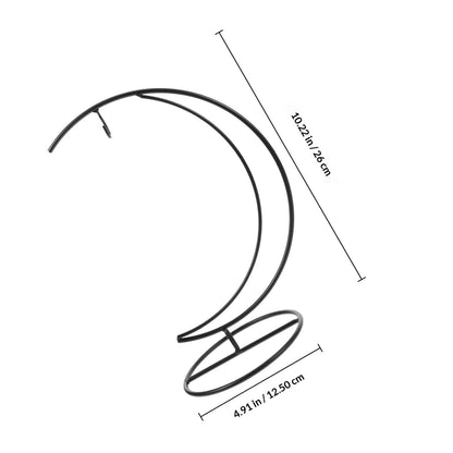 Cabilock Moon-shaped Hanging Hook Stand 2pcs Black Metal Vase Hanging Stand Terrarium Display Rack Air Plant Holder Indoor Outdoor Decorative Plant Bracket
