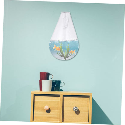 KESYOO 1pc Water Drop Flower Holder Wall Mounted Fish Tank and Plant Vase for Hydroponics Decorative Container for Home Hotel
