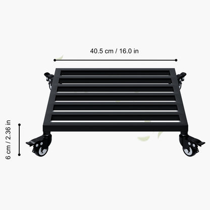 Zhongma 2 Pack 16" x16"x 3.5"H Square Plant Caddy with Wheels, Fully Assembled, Heavy Duty Construction, 300 Lbs Capacity, Load-Bearing Wheels with Brakes, No Installation Required