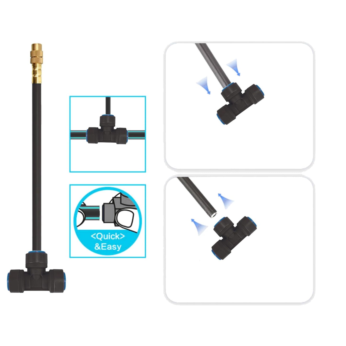 New drip Irrigation kit, Automatic Garden Watering System, Quick Connector and 360-degree Bending Dropper atomizing Copper Nozzle, Garden Plant Lawn Courtyard Watering System. (65FT)