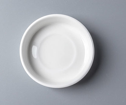 Mozacona 8pcs White Ceramic Seasoning Dishes Appetizer Plates,3 Inches