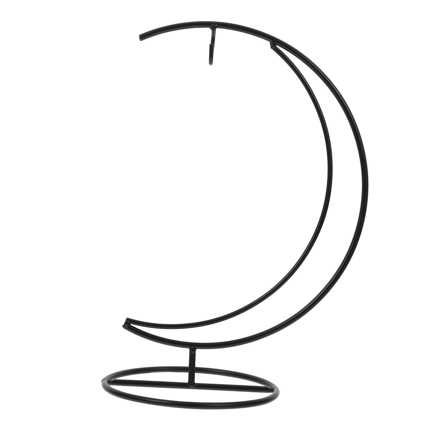 VOSAREA Hanging Glass Globe Holder Stand for Air Plants Sturdy Structure Moon-shaped Design Decorative Terrarium Display for Decor