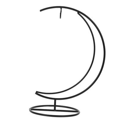 VOSAREA Hanging Glass Globe Holder Stand for Air Plants Sturdy Structure Moon-shaped Design Decorative Terrarium Display for Decor