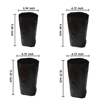 Frjjthchy 100 PCS Thicken Plastic Nursery Bags for Plants Fruit Flower Grow Bags Seedling Pots (7.87x13.78 in)