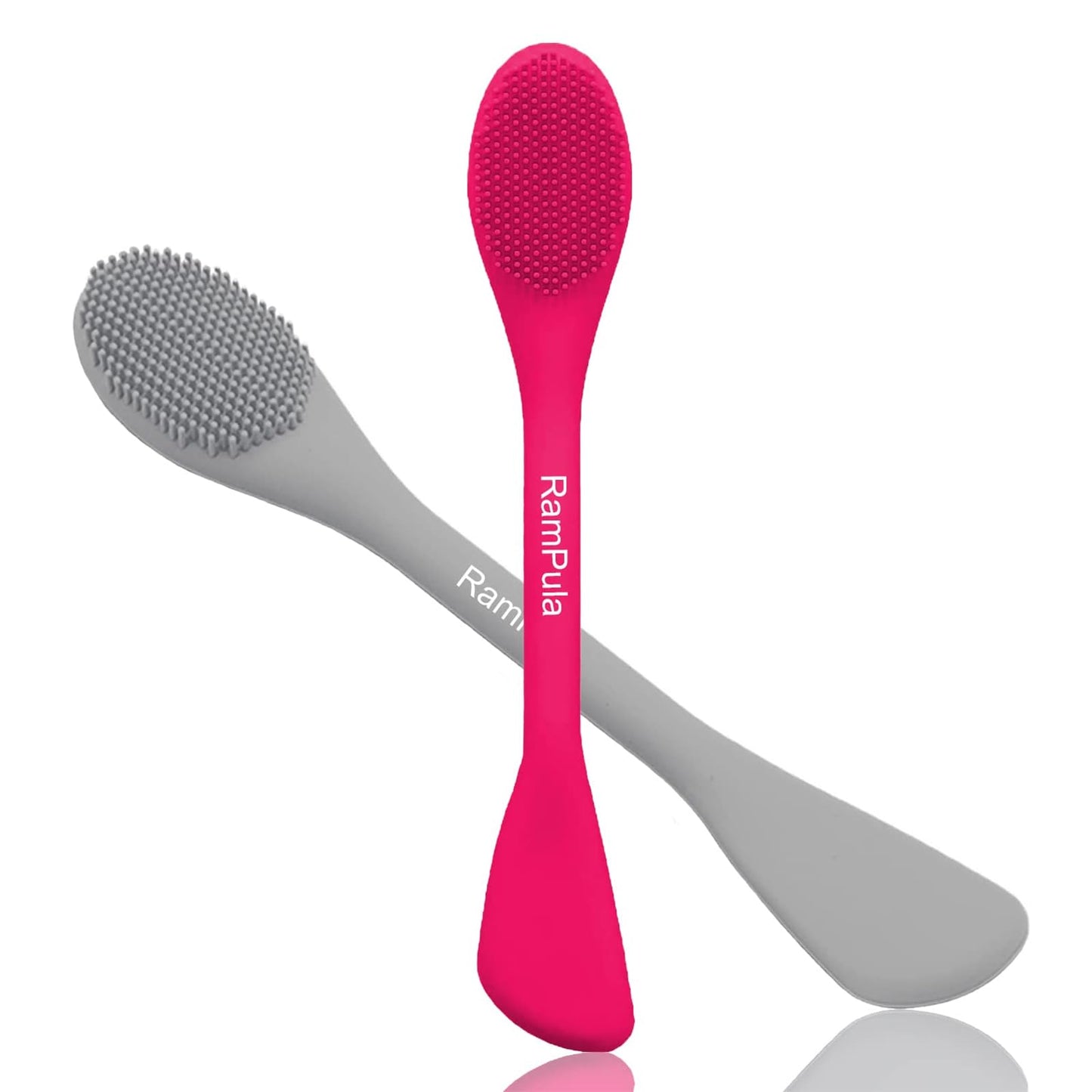 Facial Cleansing Brush, 2 in 1 Silicone Face Mask Brush & Face Scrubber, For Exfoliating, Massaging, Remove Blackheads, Makeup Skincare Removal, Applicator for Mud, Clay, Body Lotion, DIY Mask