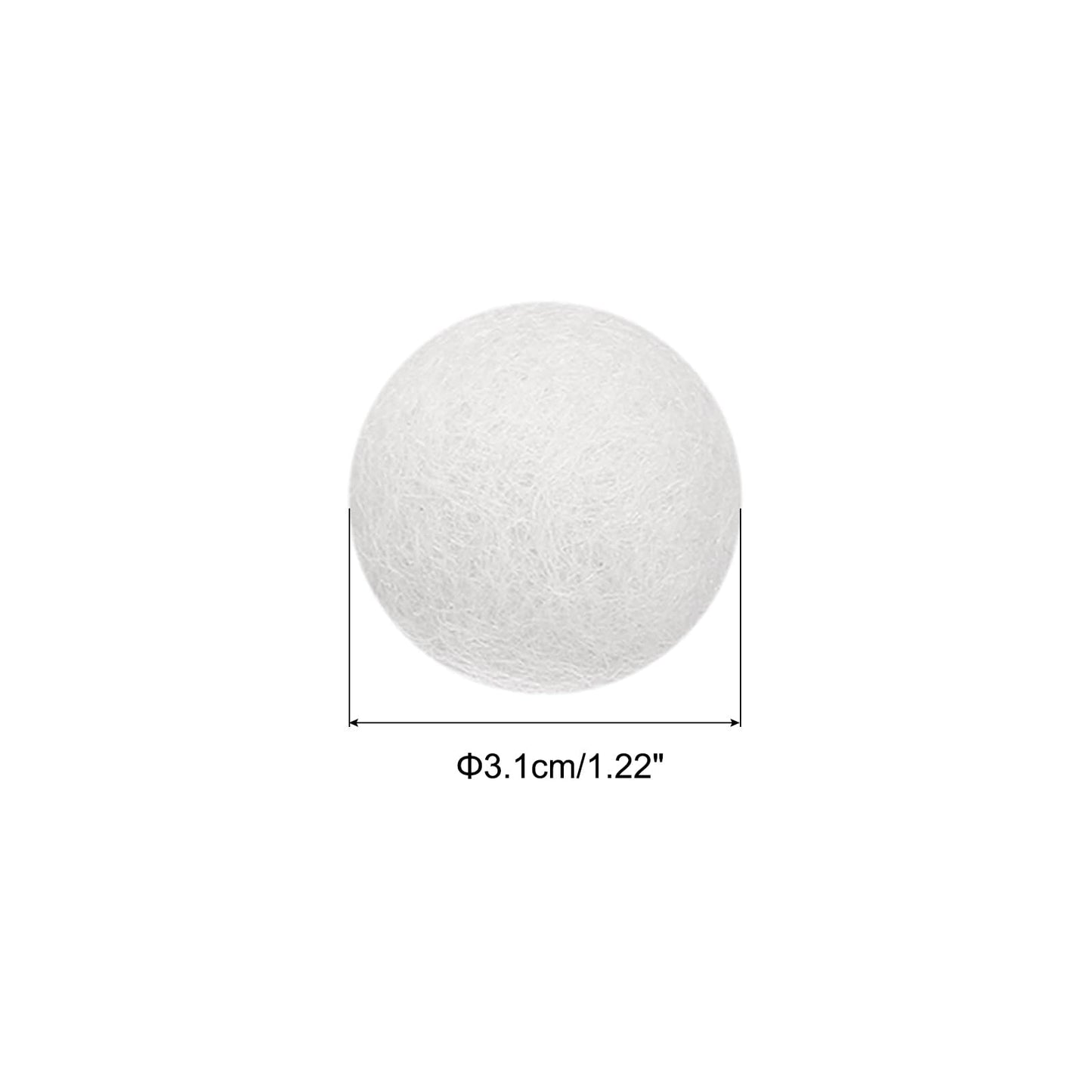 PATIKIL Wool Felt Balls Beads Wool Felting Pom 3.1cm 31mm White for Home Crafts Handcrafts Project DIY Pack of 10