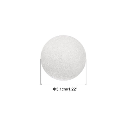 PATIKIL Wool Felt Balls Beads Wool Felting Pom 3.1cm 31mm White for Home Crafts Handcrafts Project DIY Pack of 10