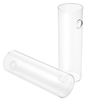 JEUIHAU 8 PCS 5.9 in x 1.85 in Glass Wall Mounted Planters, Wall Glass Tube Plant Holder, Clear Flower Vases Hanging, Propagation Containers for Hydroponics Plants, Garden Decor