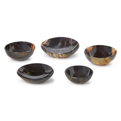 Two's Company Horn Trinket Tray Bowls, 5-Inch, Resin, Set of 5