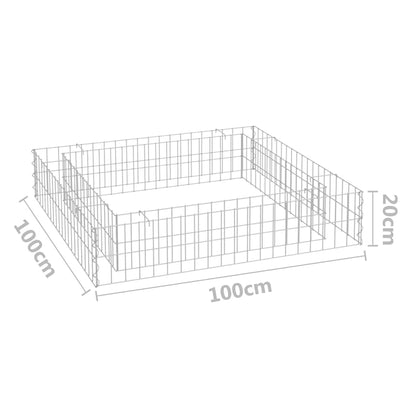 Gabion Raised Bed Silver Galvanized Steel 39.4x39.4x7.9 in, Gardening, Pots & Planters, 151311
