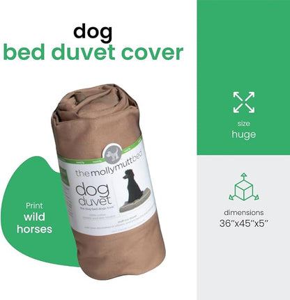 Molly Mutt Huge Dog Bed Cover - Wild Horses Print - Measures 36”x45”x5’’ - 100% Cotton - Durable - Breathable - Sustainable - Machine Washable Dog Bed Cover