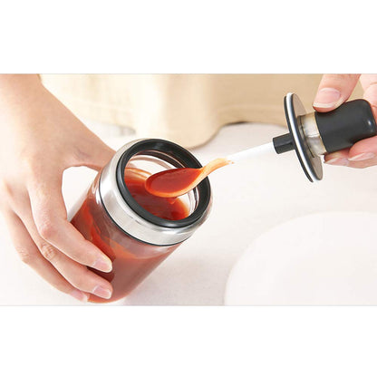 TENTA KITCHEN 3 High Borosilicate Glass Spice Jars Seasonning Box Jar Condiment Jar, Combination Spoon and Lid Design, Premium Commercial Grade, Empty Jars 8.45 oz, Airtight Cap.
