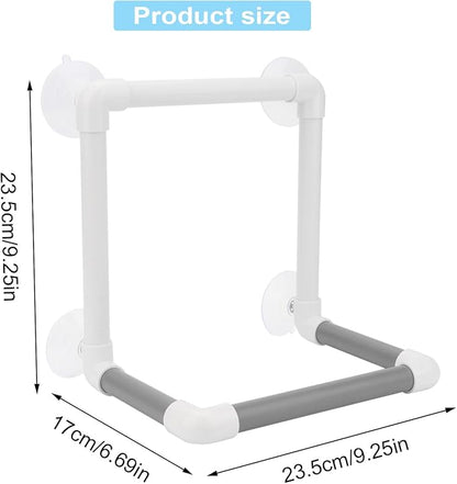 Hypeety Bird Parrot Stand Perch Shower Perch Standing Toy Portable Suction Cup Parrot Bath Stands Suppllies Holder Platform Parakeet Window Wall Hanging Play (4 Suction Cups)