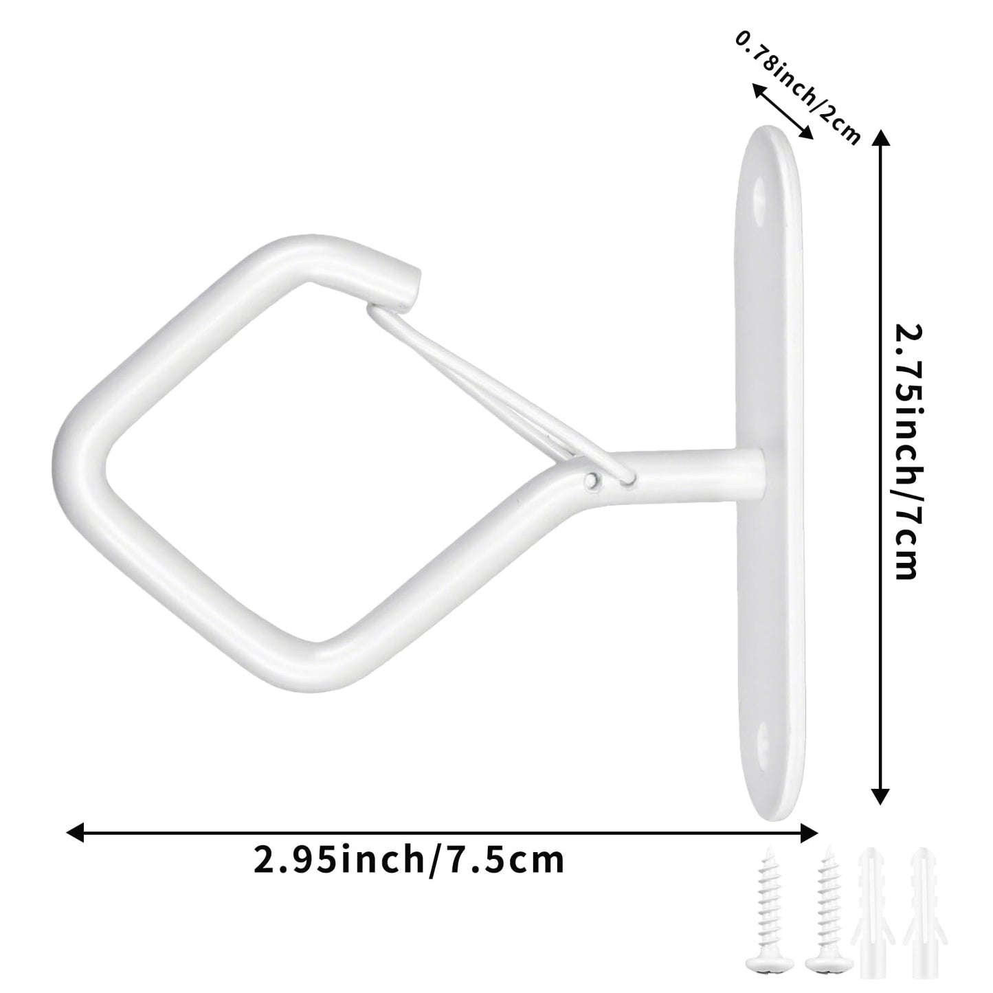 Emiluil 6 Pcs White Ceilling Hooks for Hanging Plants Holder with Safety Buckle,Ceiling Decor Hook Heavy Duty,Metal Plant Hanger Indoor&Outdoor.Hooks for Hanging Plants,Wind Chime,Bird Feeders