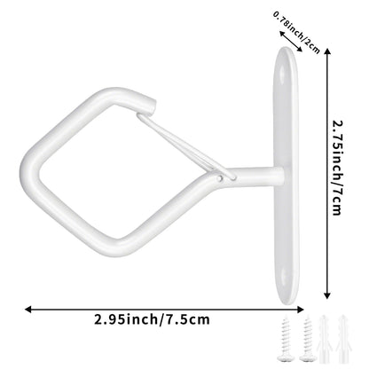 Emiluil 6 Pcs White Ceilling Hooks for Hanging Plants Holder with Safety Buckle,Ceiling Decor Hook Heavy Duty,Metal Plant Hanger Indoor&Outdoor.Hooks for Hanging Plants,Wind Chime,Bird Feeders
