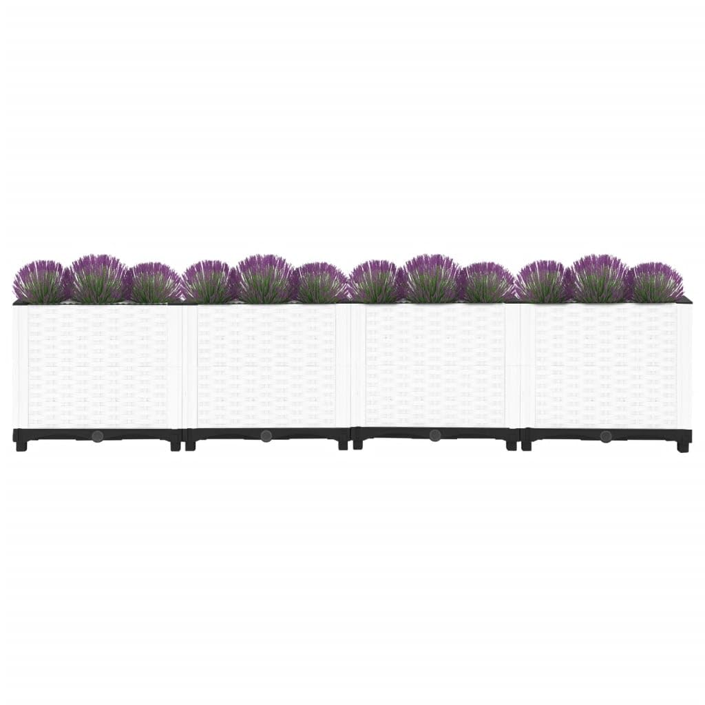 GOLINPEILO Raised Garden Bed, PP Planter Box, Garden Boxes Outdoor Raised for Vegetables, Fruits, Flowers and Herbs, White 63"x15.7"x15" Polypropylene