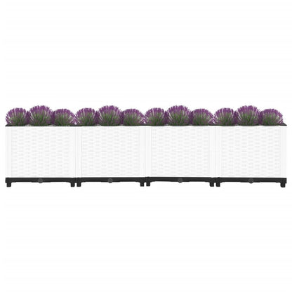 GOLINPEILO Raised Garden Bed, PP Planter Box, Garden Boxes Outdoor Raised for Vegetables, Fruits, Flowers and Herbs, White 63"x15.7"x15" Polypropylene