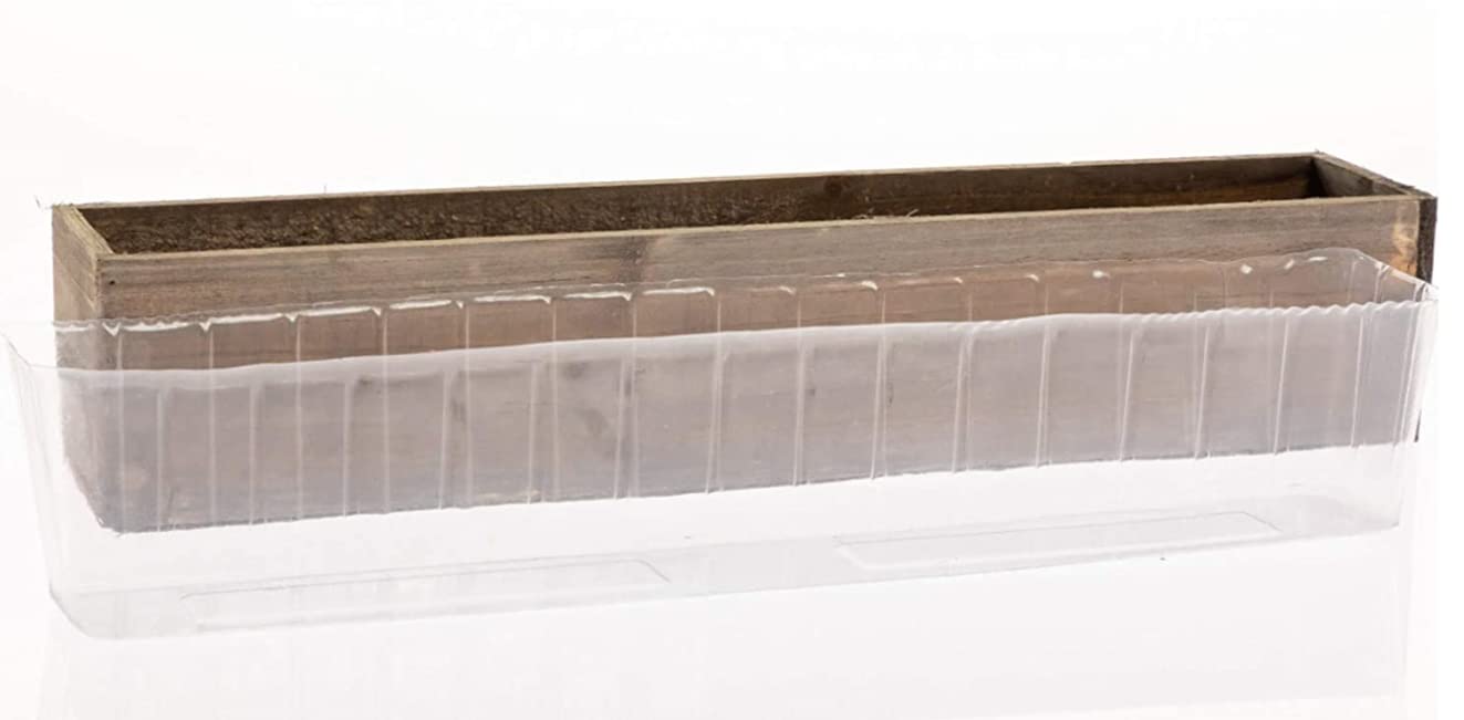 Clear Plastic Liners Inserts for Wood Boxes and Planters (19.5” x 3”x 3.75”) l (Sell in Pack of 12) (to fit Standard 20" Planter) (L200404)
