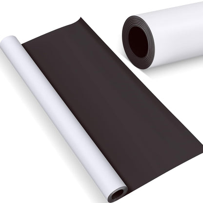 Amylove Blank White Surface Magnet Sheets 16 Inch x 5 Feet, 40 Mil Magnetic Roll Printable Flexible Vinyl Blank Magnetic Sign Sheet Safe for Vehicles DIY Craft Project