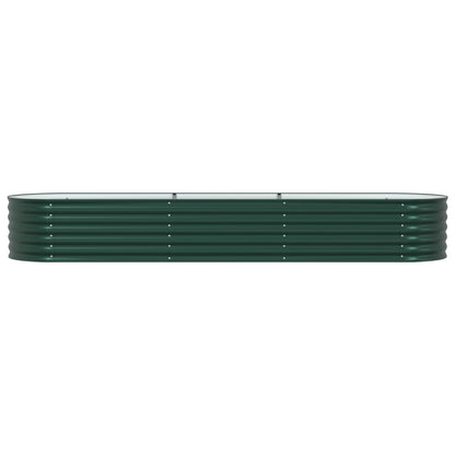 Fregramei Powder-Coated Garden Raised Bed, Metal Planter Box for Vegetables, Flowers, Herbs, Green Galvanized Steel 126 x 31.5 x 17.3 in,-609
