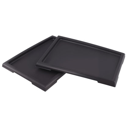 MUKLEI 8 Pack Plastic Bonsai Humidity Drip Trays, Rectangular Plant Water Catcher Tray, Humidity Tray for Indoor Plants, Bonsai Tree, Succulents, Cactus, Black(11.4 x 8.5 Inch)