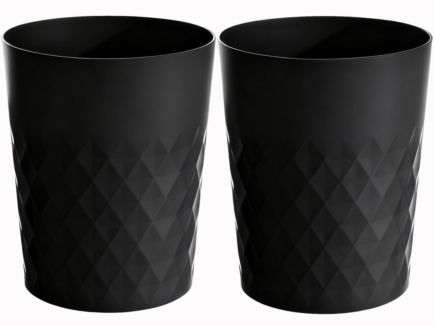 HOLTPHILI Bathroom Trash Can 1.8 Gallon Garbage Can Waste Basket Recycling Bin for Dorms Bedrooms Offices Kitchens, 2 Pack Black