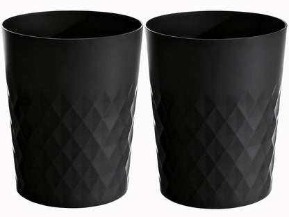 HOLTPHILI Bathroom Trash Can 1.8 Gallon Garbage Can Waste Basket Recycling Bin for Dorms Bedrooms Offices Kitchens, 2 Pack Black