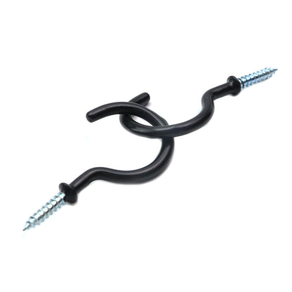 Xiaoyztan 50 Pcs Vinyl Coated Screw-in Hooks Iron Ceiling Hooks Multi-Purpose for Wall Hanging Plants Hanging Decoration or Tools Hanging (Black 2in)