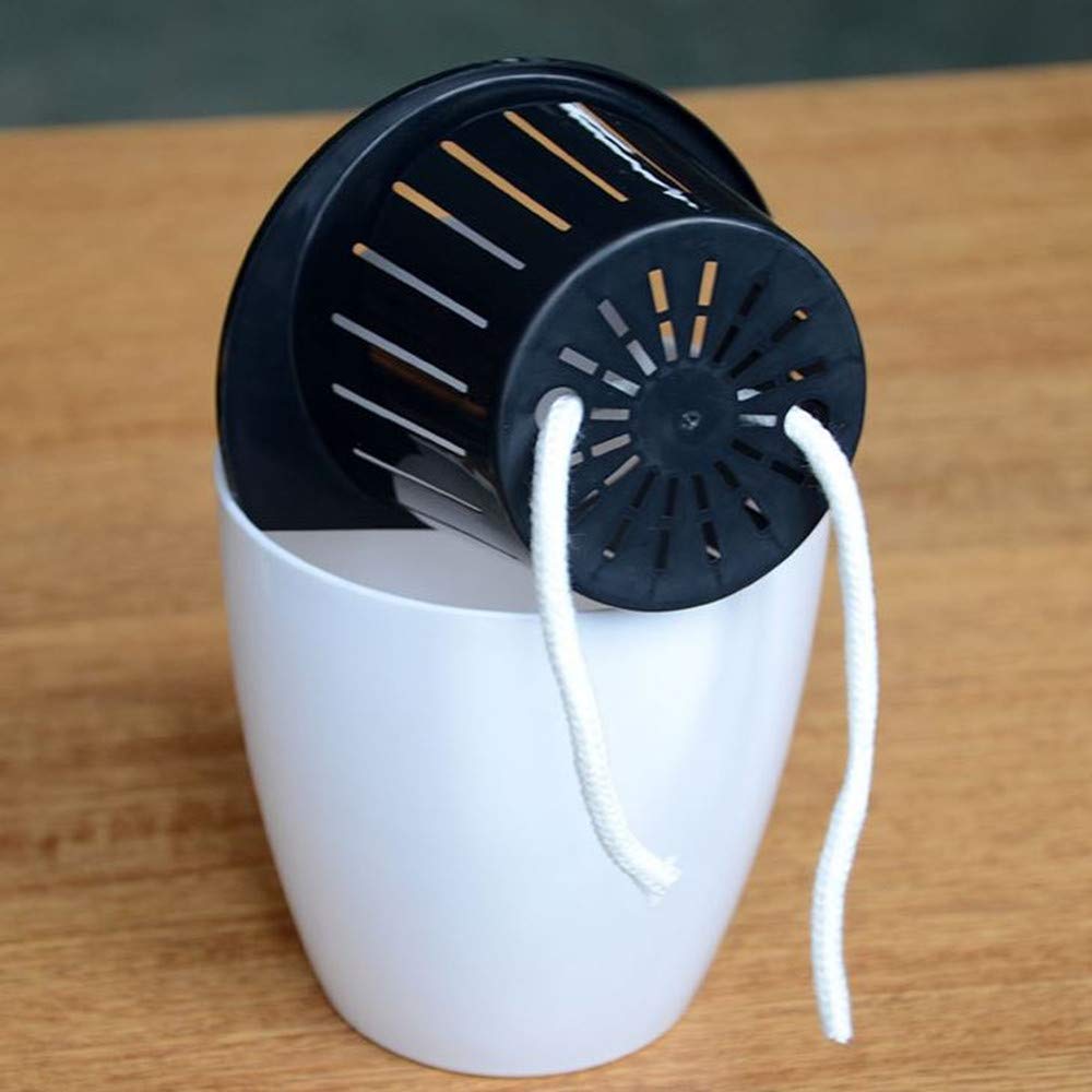 5 Pack Lazy Flower Pots Water Plants Pot/Self Watering Planter with Visible Water Level,Flower Root Care Seedlings Nursery Pot Planter Plants Pots Indoor Out Flowerpot Window Balcony (White)