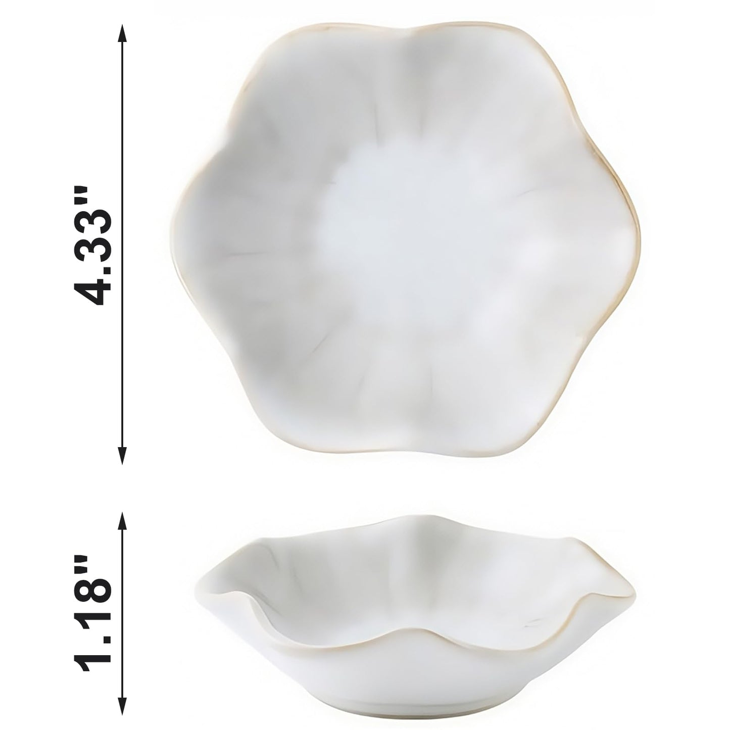 2Pcs Jewelry Dish - Kiln-Changed Ceramic Lotus Leaf Shape Ring Dish, Small Trinket Trays for Jewelry, Rings, Keys, Decorative Dish for Home, Perfect Gifts for Mom, Friends, Sisters, White & Pink