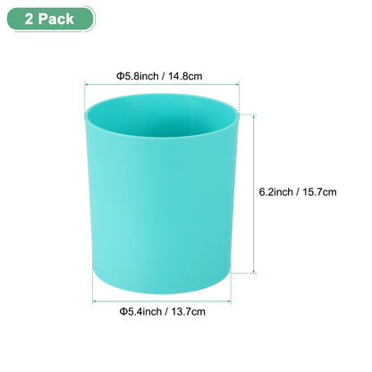 M METERXITY 2-Pack Plastic Plant Pots, 6 Inch Plastic Planters Round Flower Planter Containers Flower Pots for Indoor/Outdoor/Garden, Plant Holder [Blue]