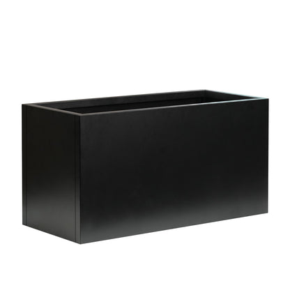 Black Planter Box Galvanized Steel Rectangular Metal Planter 36" L x 12" W x 16" H Indoor Large Outdoor Planters Steel Heavy Rectangle Planter Commercial Residential for Plants, Patio, Yard, Garden