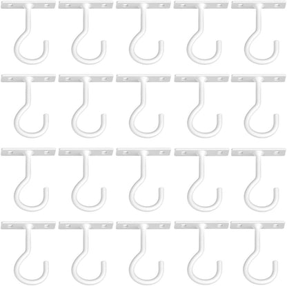 QTJUST Ceiling Hooks for Hanging Plants 20pack 2.5inch White