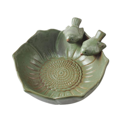 YOUUGIOR Decoration 5.5 INCH Small Ceramic Pot Planter Green Bird Planting Succulent Flower