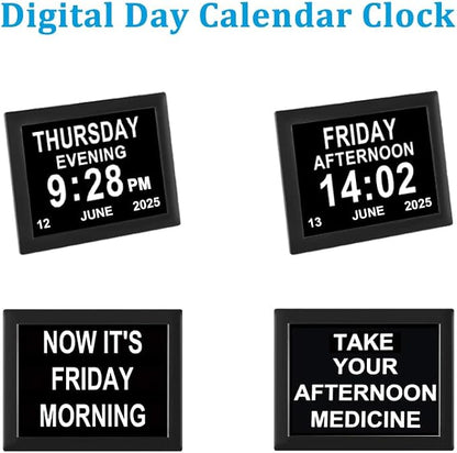 Jaihonda 8 Alarm Options Clock with Day and Date for Elderly,Level 10 Dimmable Dementia Clocks for Seniors,Large Diaplay Digital Clocks with Large Number,Alzheimers Clock(8 inch)