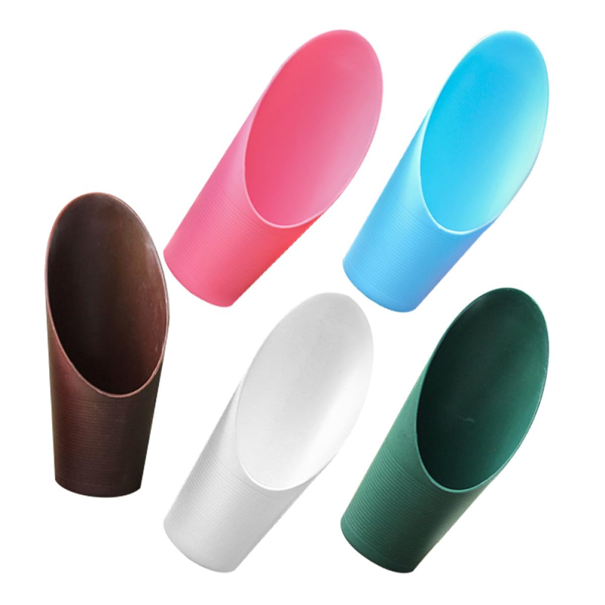 CHILDWEET 5pcs Plastic Soil Scoops for Garden Planting Portable Succulent Soil Shovel Set Multi-Color Handles Lightweight Hand Tools for Potted Plants
