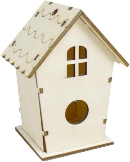 Wooden Bird House Nest Handmade Decorative Simulated Box for