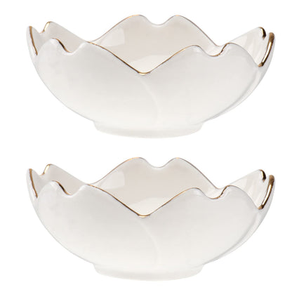 Yardwe Seasoning Dipping Bowl Set 2Pcs Porcelain Sauce Dishes 2.75 Inch Ceramic Condiment Plates for Kitchen Dining Bbq and Outdoor
