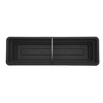 Bloem Dura Cotta 24" Plastic Window Box Planter with Saucer Tray: Indoor/Outdoor, for Window Sill, Ledge, & Tabletop, Black