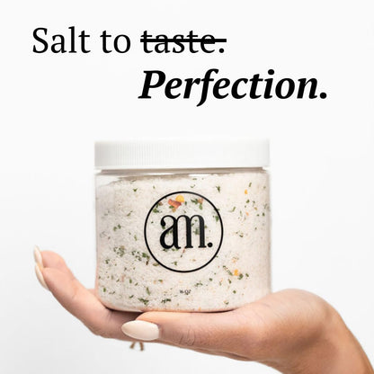 AM SIGNATURE SALT | Universal Cooking Signature Salt | All-Natural Seasoned Salt Blend of Gourmet Flake Kosher Salt, Herbs, Spices | Created by Chef Marco and Aubrey Niccoli (10.5 Ounce)