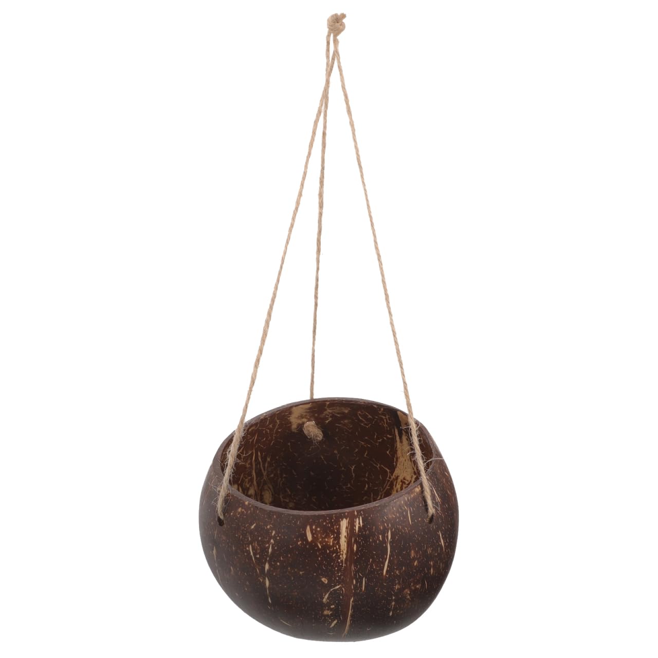 GANAZONO Coconut Shell Hanging Planter with Rope - Natural Indoor & Outdoor Hanging Pot for Orchids and Small Plants Eco-Friendly Round Coconut Planters for Home and Balcony Decor