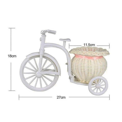 Kopida Bicycle Artificial Flower Decor Plant Stand Nostalgic Bicycle Planter Flower Stand Garden Decor for Home Wedding Decoration, Desktop Decoration, 10*7in