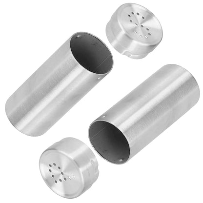 2-Pack Salt Pepper Shakers (Silver), Stainless Steel Spice Containers Seasoning Shaker Bottle with Shaker Lids, Sugar Salt Spice Pepper Seasoning Bottle Dispenser Spice Jars