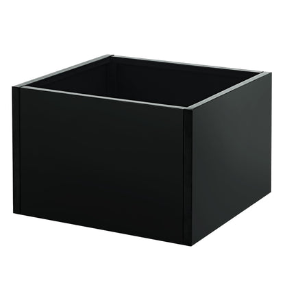 Garvee Square Metal Planter Box with Drainage Holes, 18"X18"X12" Heavy Duty Black Steel Outdoor Planter & Raised Garden Bed, Snap-on Assembly for Patio, Balcony, Garden