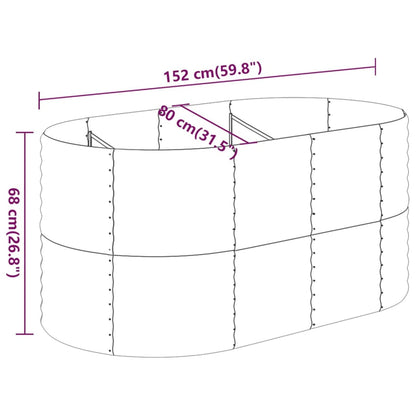 Yolola Raised Bed Metal Large Raised Bed Made of Metal Raised Bed for Garden, Snail Protection, Raised Bed Weatherproof Raised Bed for Garden, Plants, Garden Herbs, Outdoor, 152 x 80 x 68 cm, Grey