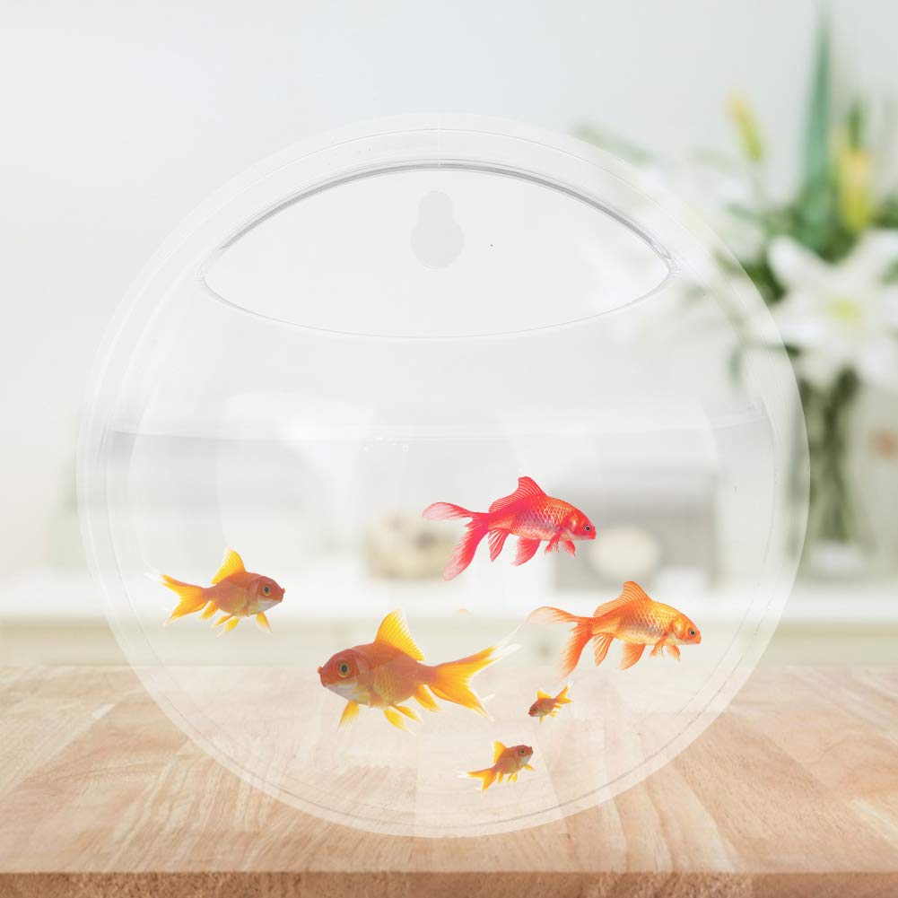 Firlar Clear Wall Hanging Plant Terrarium, 2 Pcs Acrylic Wall-Mounted Plant Pot Fish Tank Globe Flower Vase Terrarium Container Air Plant Holder Wall Hanging Bowl for Air Plants Succulents Fish
