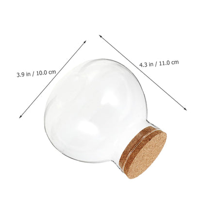 BESPORTBLE Microlandscape Ecological Bottle Cork Stopper – Round Glass Terrarium Container for Moss Plants – Decorative Planter for Home Office and Garden