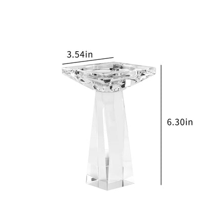 Kitcom Crystal Taper/Pillar Candle Holders Set of 2, 6.3 Inches Height, Table Centerpieces for Home Decor Wedding, Clear