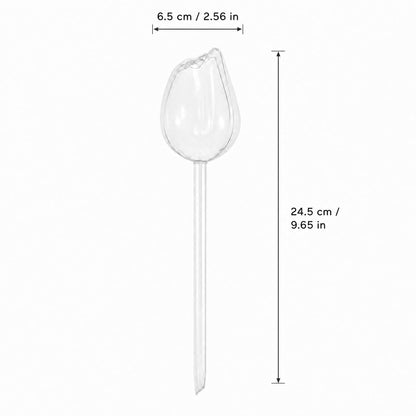 Kysren 3 Pcs Self Watering Globes for Indoor Plants - 9.6" Tulip Plant Watering Devices for Vacation, Shatterproof Clear Plastic Watering Bulbs