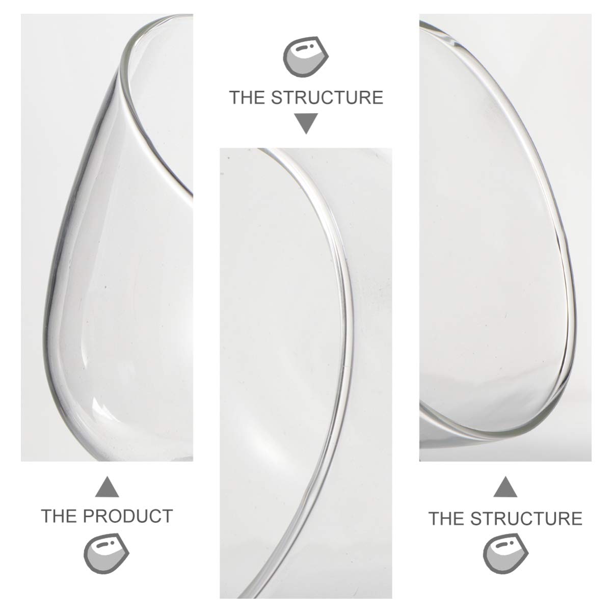 Cabilock Clear Slant Cut Bubble Bowl Glass Vase Bowl Round Globe Planter Terrarium Orb Candy Dish Fruit Jar Floral Container for Home Office Decor